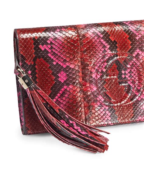 gucci soho python clutch|gucci snakeskin clutch.